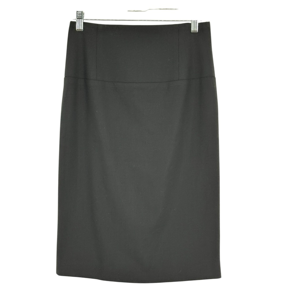 Women’s Shin Choi Size 2 Black Wool/Spandex Pencil Straight Skirt Back Zip/Slit